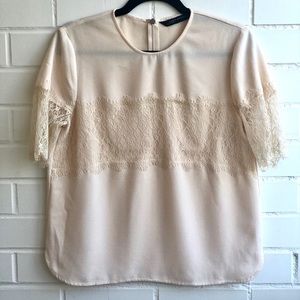 Zara short sleeve lace top